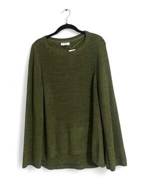 Style & Co Sweater Sz L Olive Green Knitted Layering Piece Closet Staple Casual